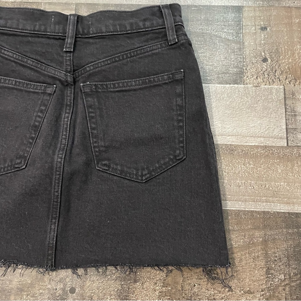 Abercrombie & Fitch Denim Mini Skirt Ultra High Rise Women’s Size 25/0 Black NWT - Picture 7 of 12